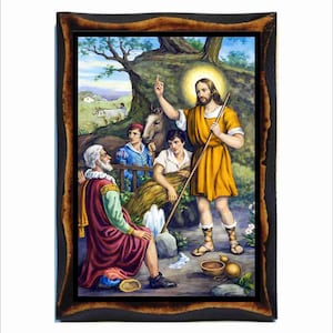 Saint Isidore the Laborer Icon - Byzantine Art - Catholic Holy Card on Handmade Wood Plaque