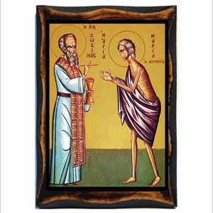 Saint Mary of Egypt and Saint Zosimas of Palestine - Sainte Marie de Egypte et Sainte Zosima de Palestine - Santa María de Egipto San Zósimo