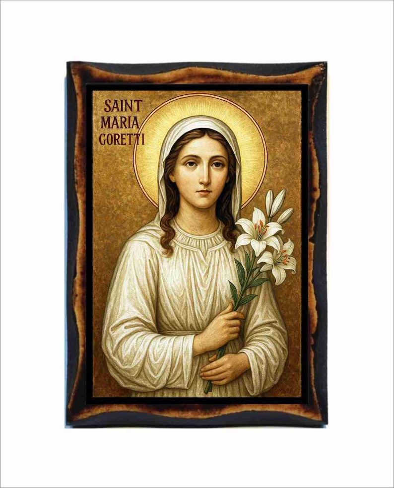 Saint Maria Goretti Icon - Byzantine Art - Catholic Holy Card on ...