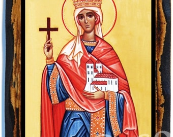 Saint Matilda of Ringelheim  Christian Catholic Icon on wood