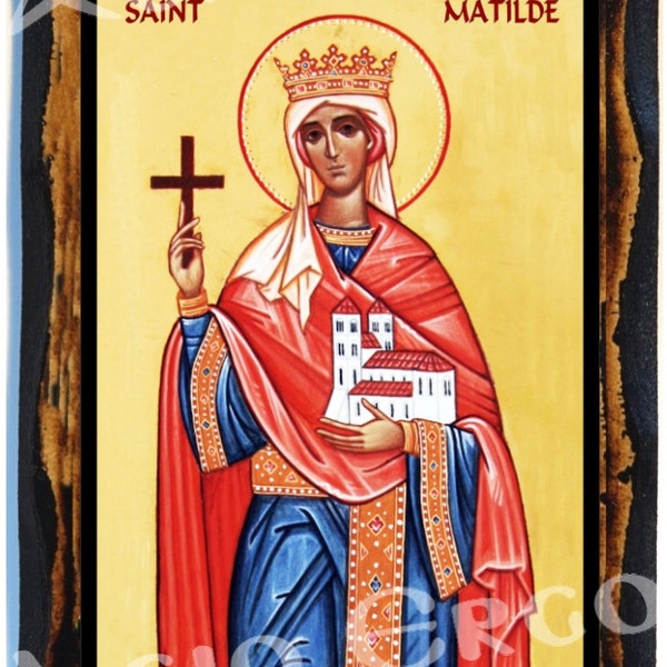 Saint Matilda of Ringelheim  Christian Catholic Icon on wood