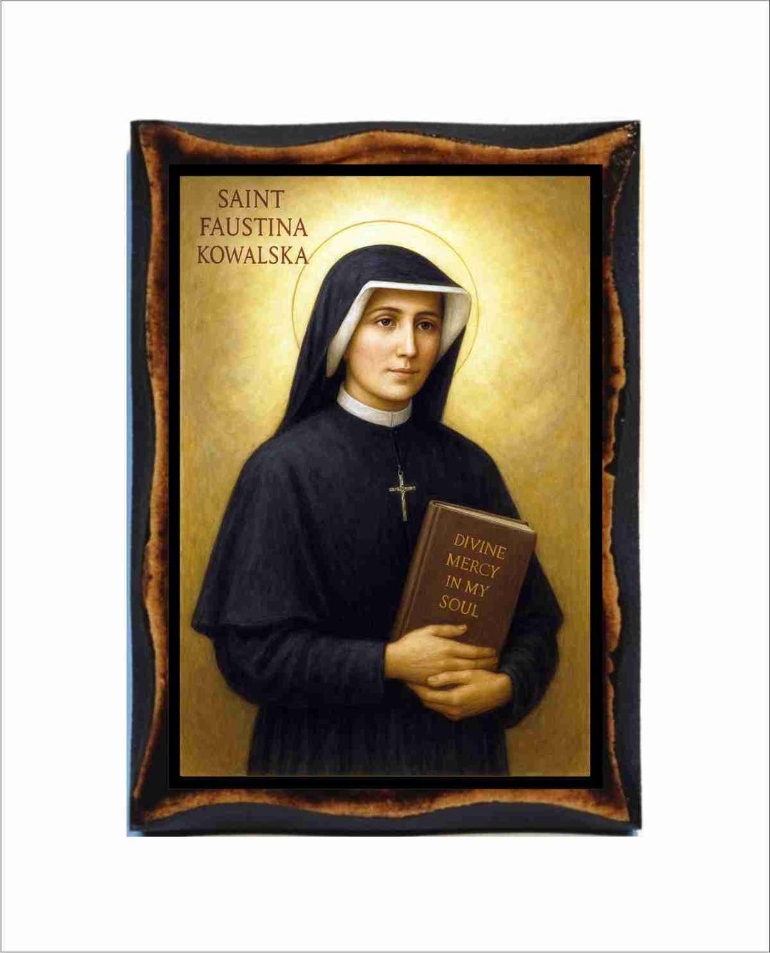 Saint Faustina Kowalska - Byzantine Art - Catholic Holy Card on ...