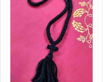 100 Knot Wool Prayer Cord with Black Beads and  blessed with Holy Μyrrh -Komboskini- Chotki- 100 Knot Wool Prayer Rope,Handcrafted by Elders
