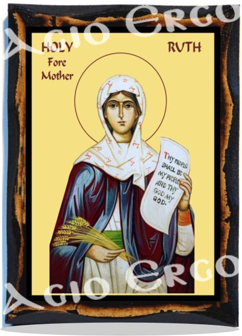 Saint Ruth Christian Roman Catholic Wood Icon Plaque Etsy