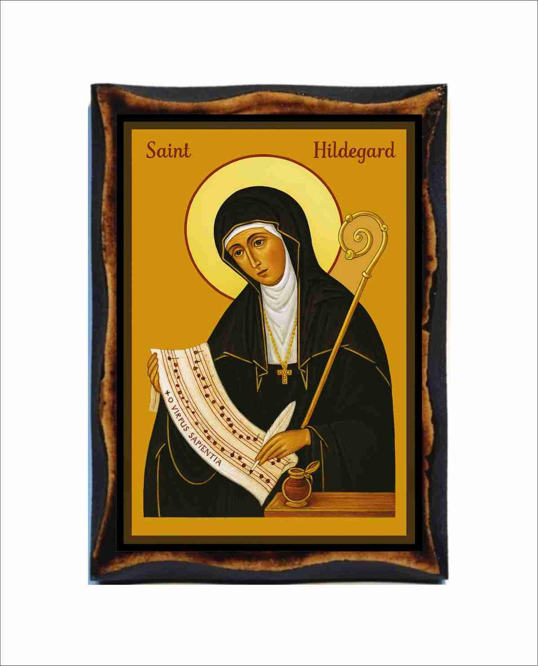 Hildegard of Bingen Icon - Doctor of the Church - Catholic Holy Card on ...
