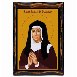 Sainte Louise de Marillac - Sainte Louise Le Gras Icône chrétienne catholique romaine sur bois