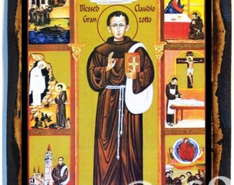 Saint Claudio Granzotto Christian Catholic Icon on wood