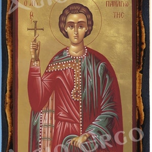 Holy New Martyr Panagiotis of Caesarea in Cappadocia (+ 1765) - Greek Orthodox Russian Mount Athos Byzantine Christian Catholic Icon on Wood