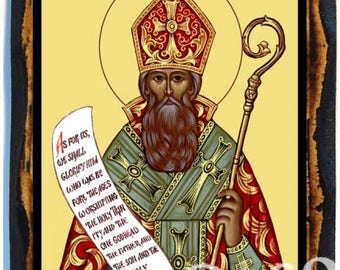 Saint Grégoire l’Évêque de la Grande Arménie-Hieromartyr Grégoire l’Évêque de la Grande Arménie Orthodoxe Roman Catholique Icône Chrétienne sur Bois