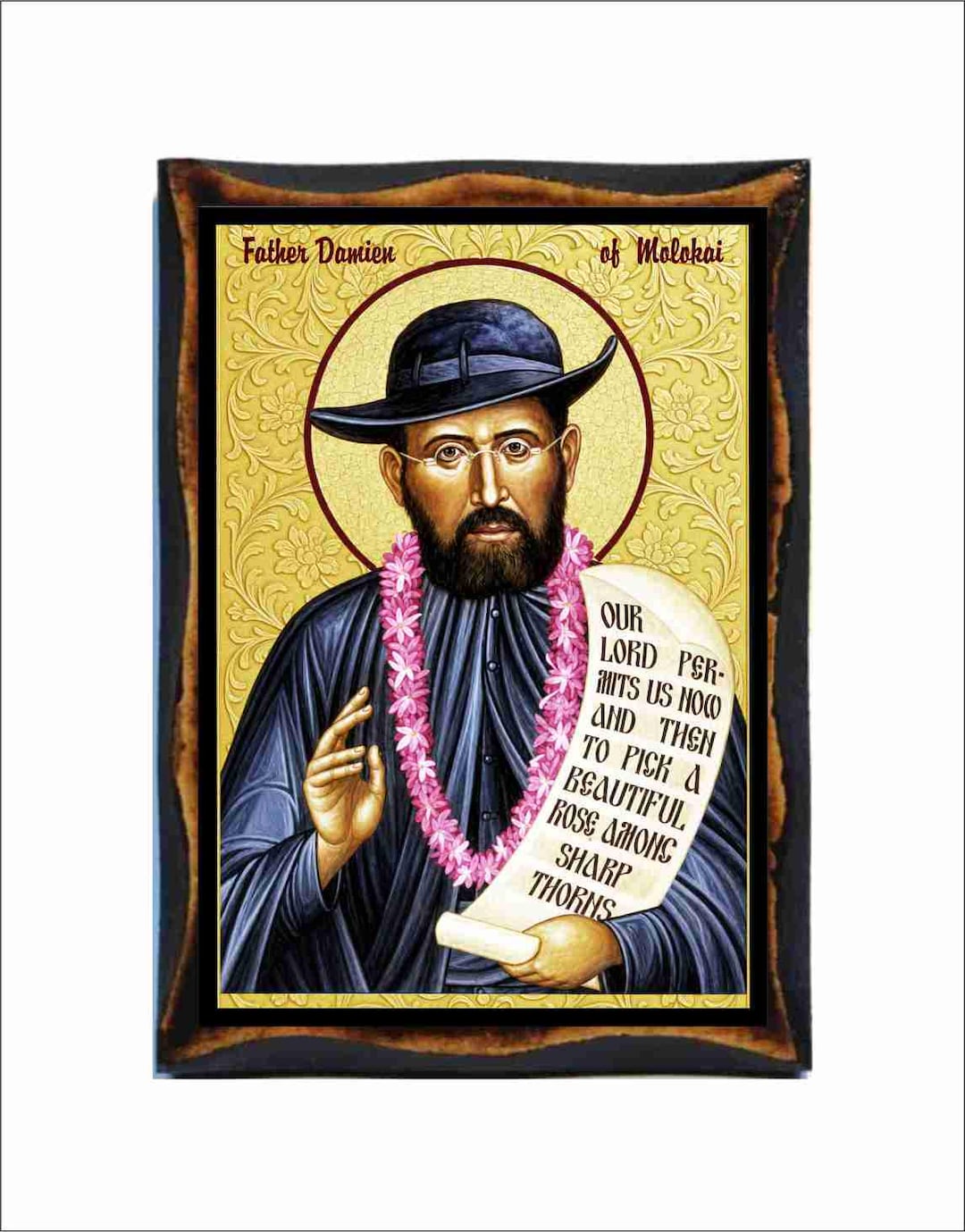 Saint Damien of Molokai - Byzantine Art - Catholic Holy Card on ...