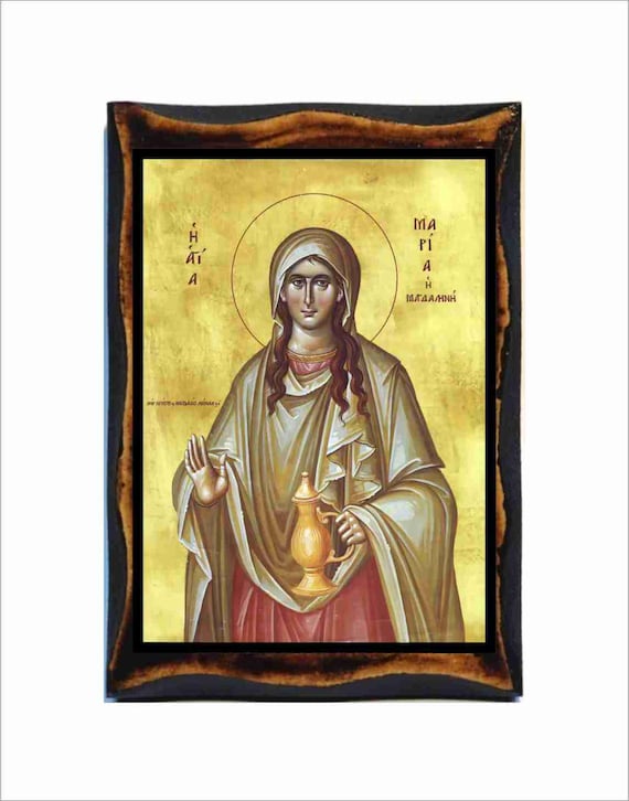 陶版画　マリア Mary Magdalene Placca Mary Magdalene Icon - Byzantine Art - Orthodox Catholic Holy Card