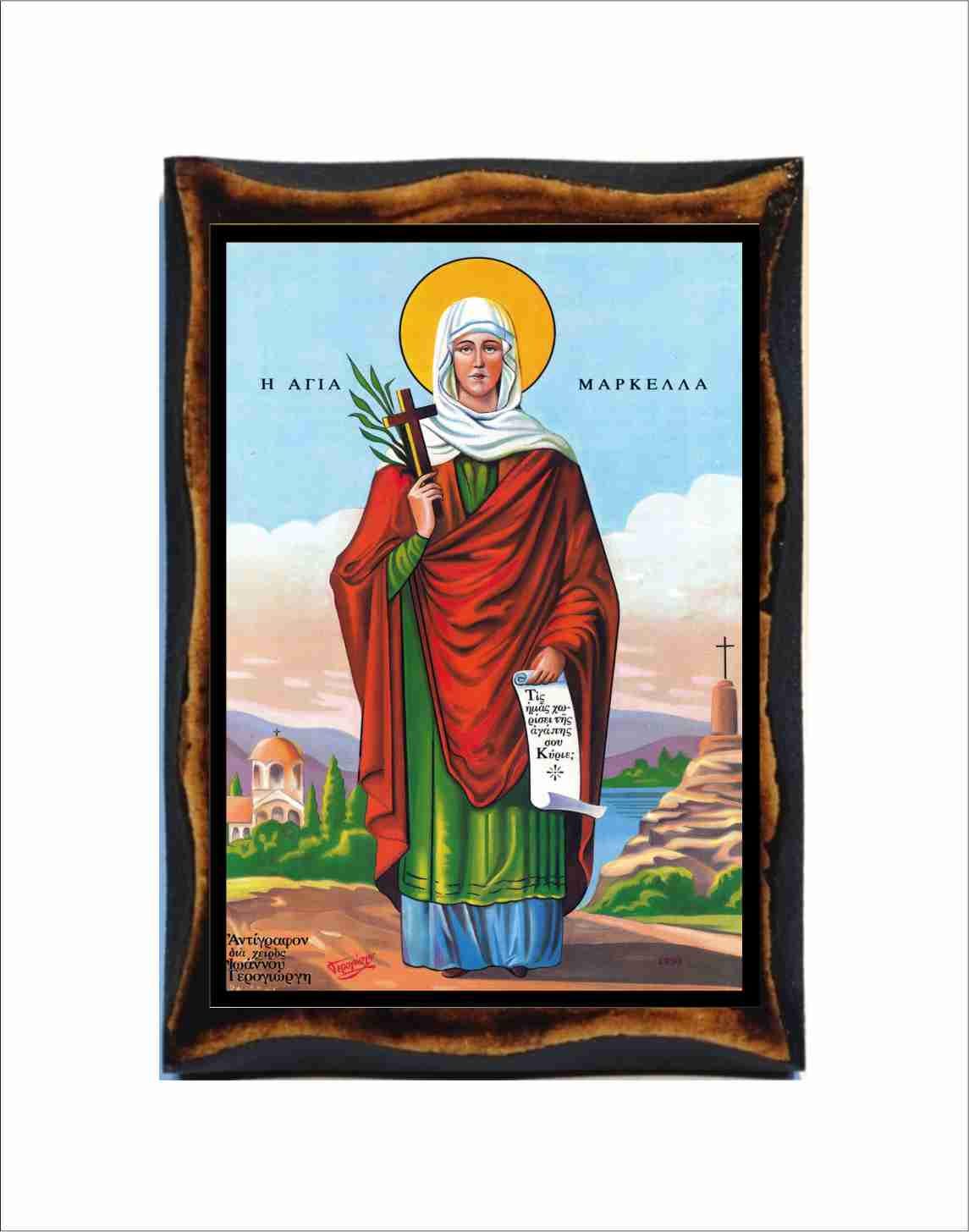Marcella van Rome - Byzantijns icoon - orthodox-katholieke heilige kaart op  handgemaakte houten plaquette - Etsy België, image size:1145x1456