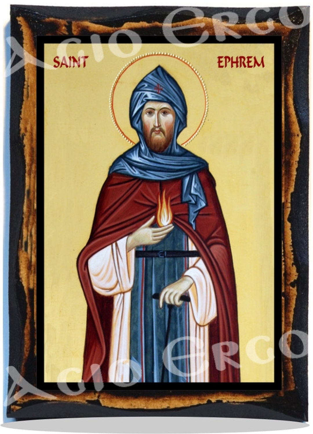 Saint Ephrem Greek Orthodox Russian Mount Athos Byzantine Etsy