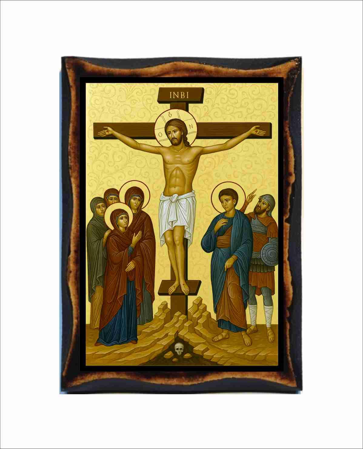 Crucifixion of Jesus Icon - Byzantine Art - Orthodox Catholic Holy