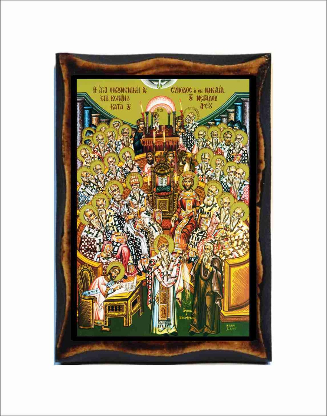 First Council of Nicaea Byzantine Icon - Orthodox Catholic Holy Card on ...