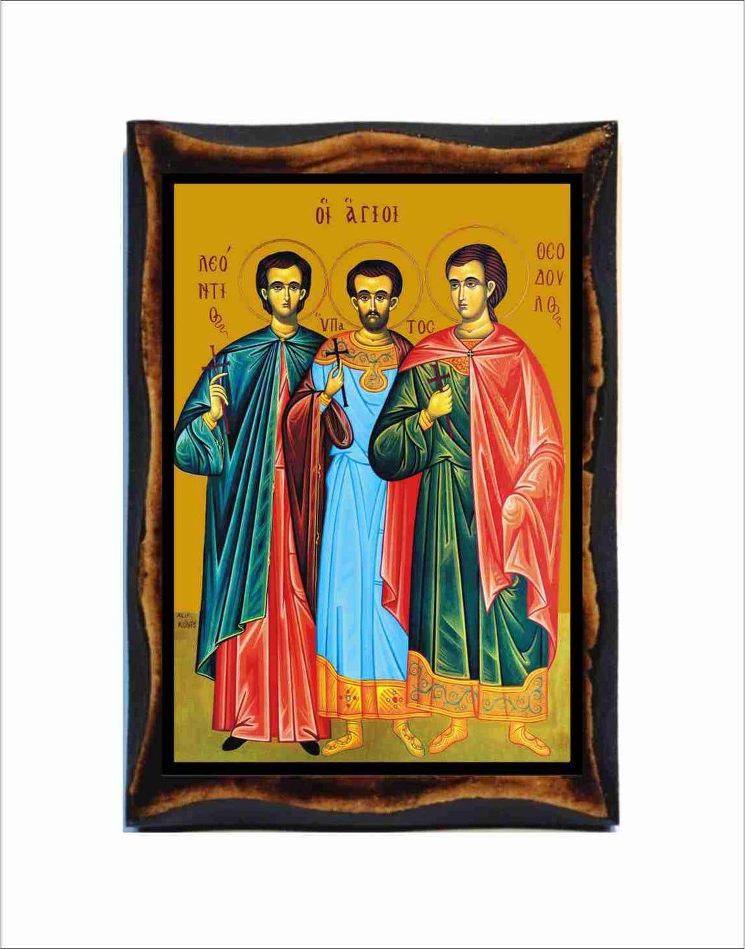 人文 Staatsrecht III 11. Auflage Saints Leontius, Hypatius, Theodulus - Byzantine Art - Orthodox