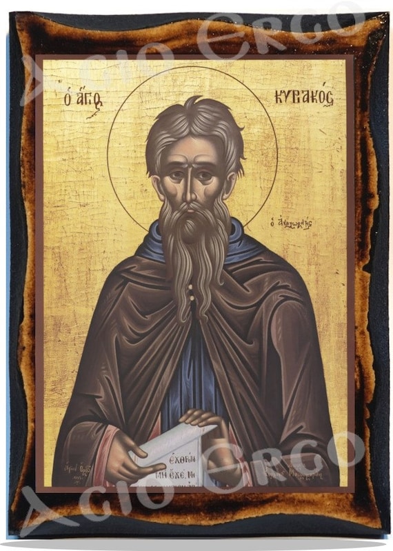 Saint Kyriakos the Anchorite Greek Orthodox Russian Mount Etsy