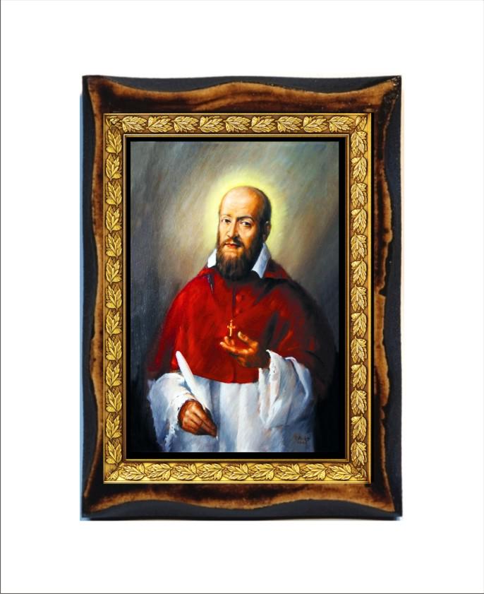 Francis De Sales Wood Icon - Byzantine Art - Catholic Holy Card on ...