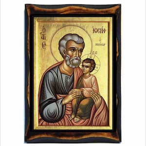 Saint Joseph of Arimathea Byzantine Icon - Catholic Holy Card on