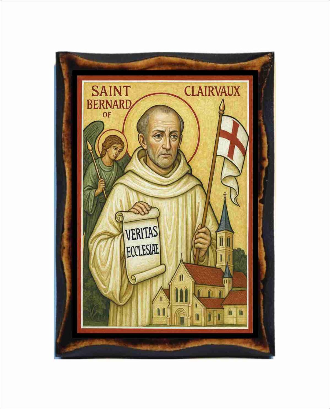 Bernard of Clairvaux - Byzantine Art - Catholic Holy Card on