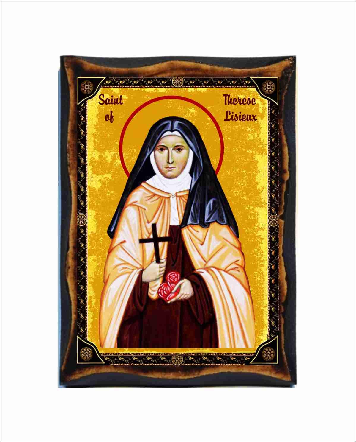 Saint Therese of Lisieux Icon - Byzantine Art - Catholic Holy Card on ...