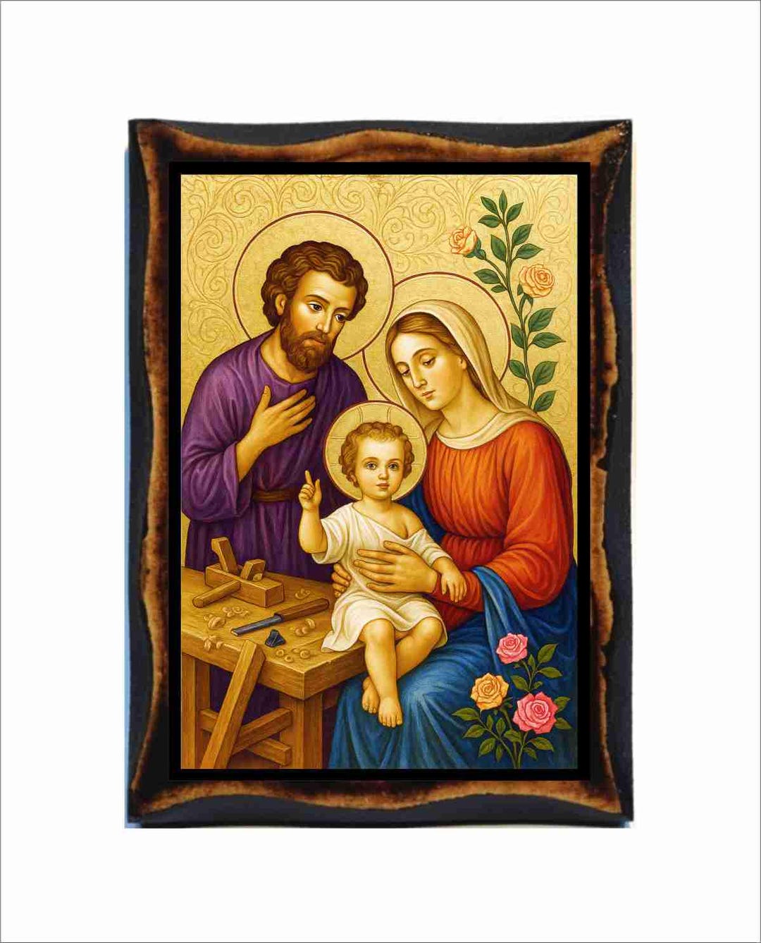 Holy Family Icon - Byzantine Art - Orthodox Catholic Holy Card on ...