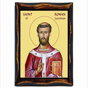 Saint Ronan of Locronan Christian Roman Catholic Icon on Wood