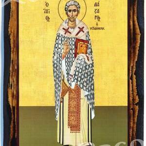 Saint Lazarus of Bethany - Saint Lazarus or Lazarus of the Four Days Orthodox Russian Roman Catholic Christian Icon on Wood