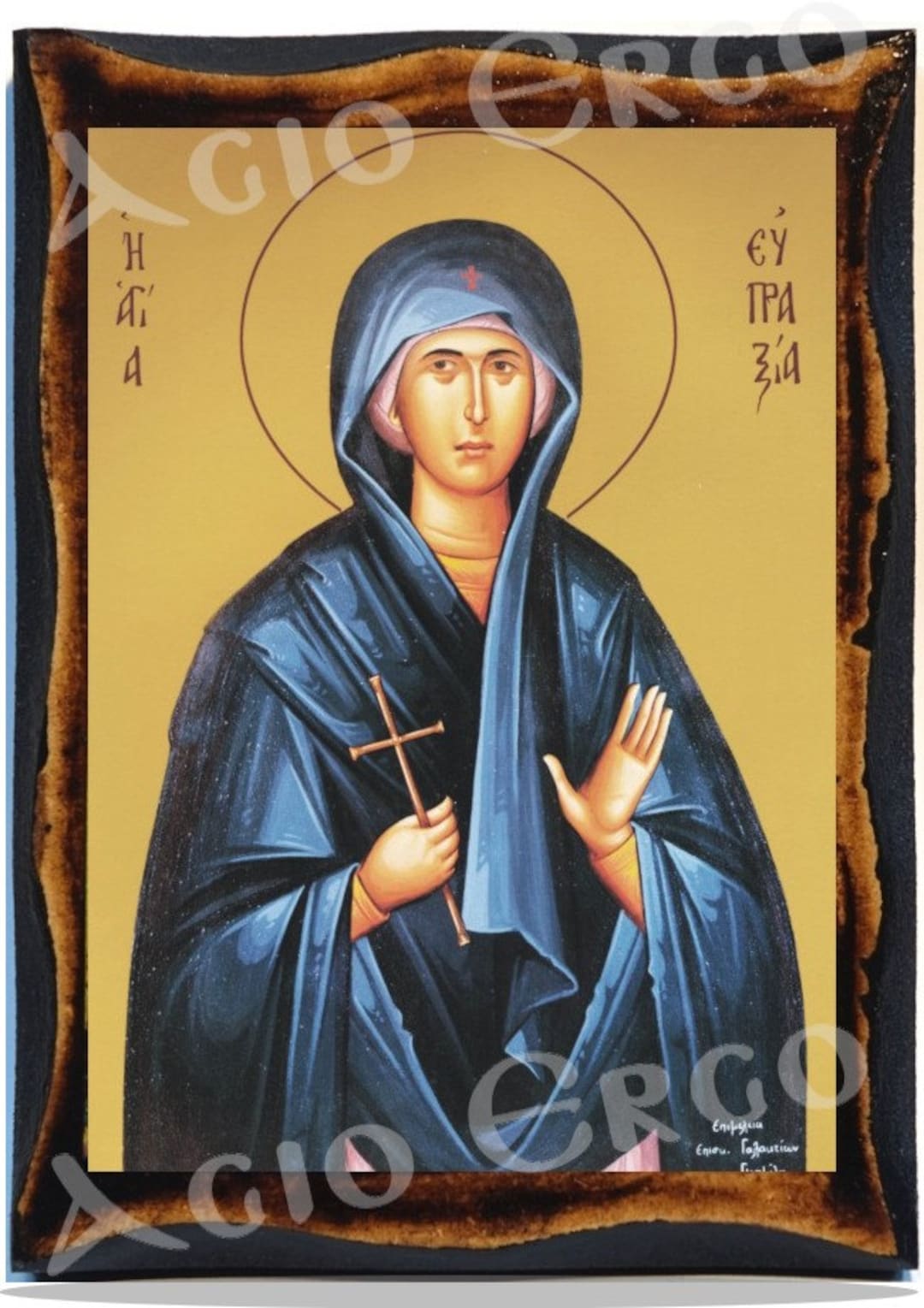 Saint Eypraxia Icon - Byzantine Art - Orthodox Catholic Holy Card on ...