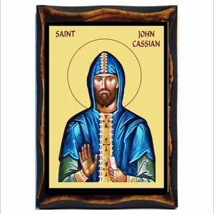 Saint John Cassian - Saint John the Ascetic - Saint John Cassian the Roman Catholic Christian Icon on Wood