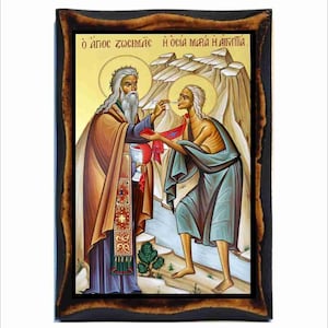Saint Mary of Egypt and Saint Zosimas of Palestine - Sainte Marie de Egypte et Sainte Zosima de Palestine - Santa María de Egipto San Zósimo