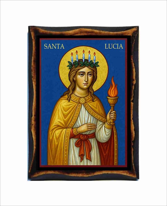 Icono de Santa Lucía - Lucía de Siracusa - Estampa católica en