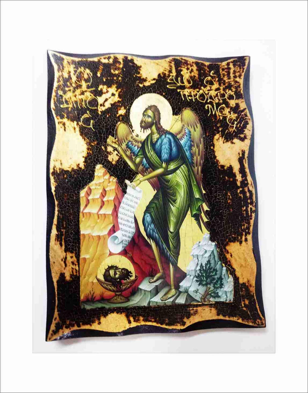 Handmade John the Baptist Wood Icon With 24K Gold Leaf - Etsy