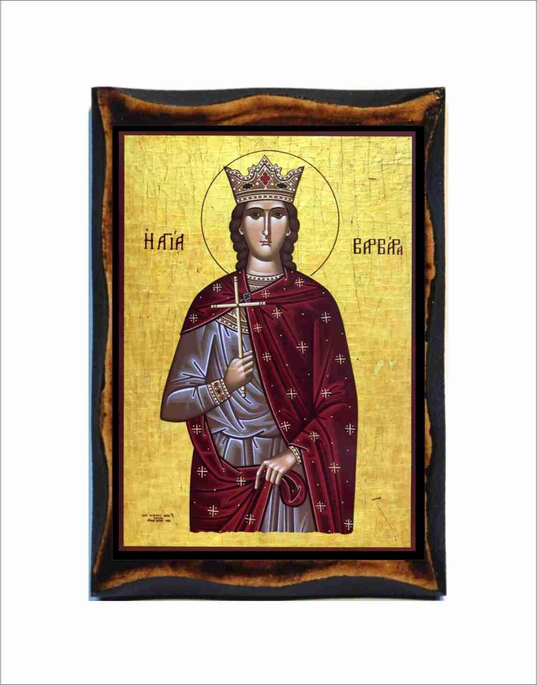 Saint Barbara Icon - Byzantine Art - Orthodox Catholic Holy Card on ...