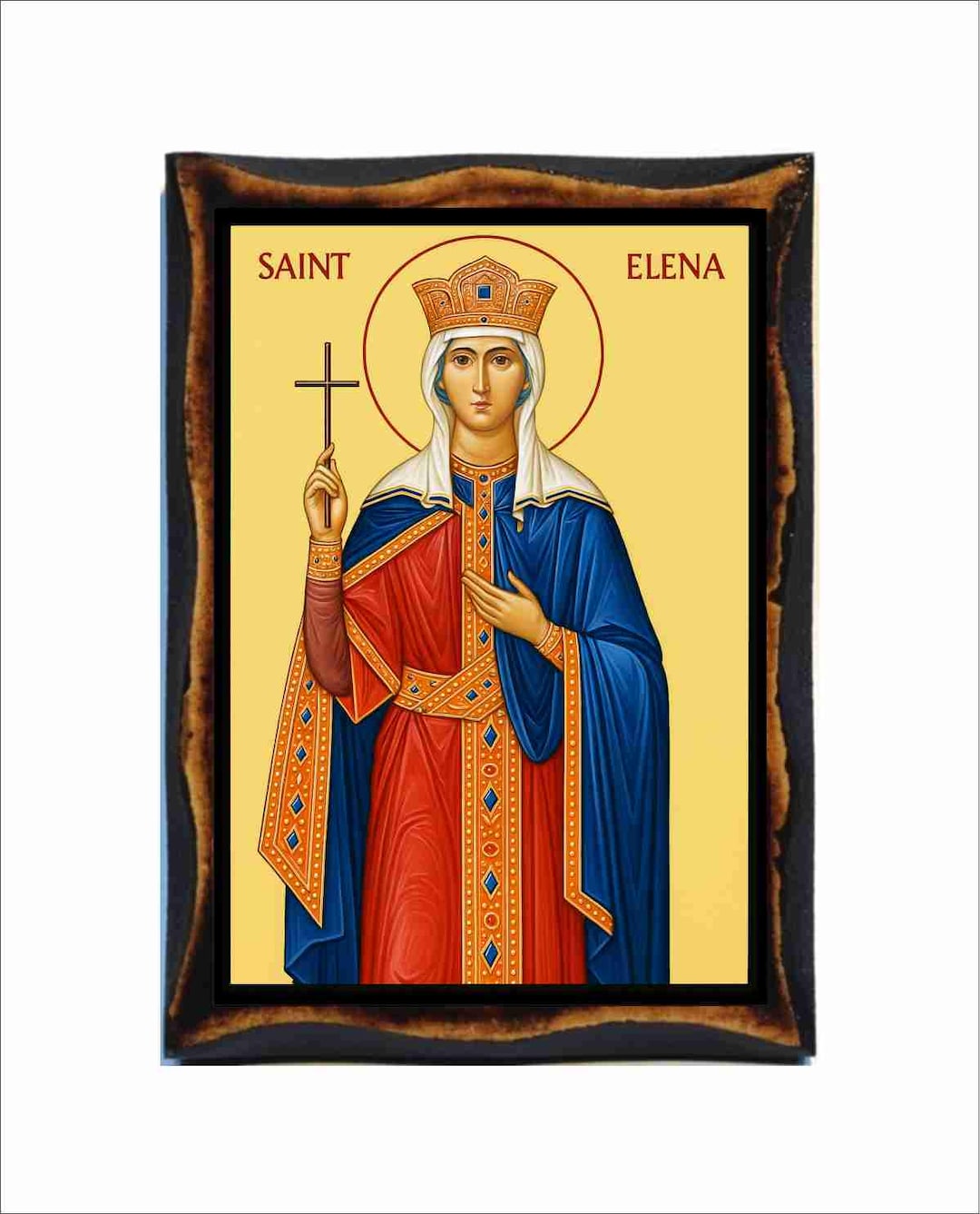 Saint Helena - Byzantine Icon - Orthodox Catholic Holy Card on