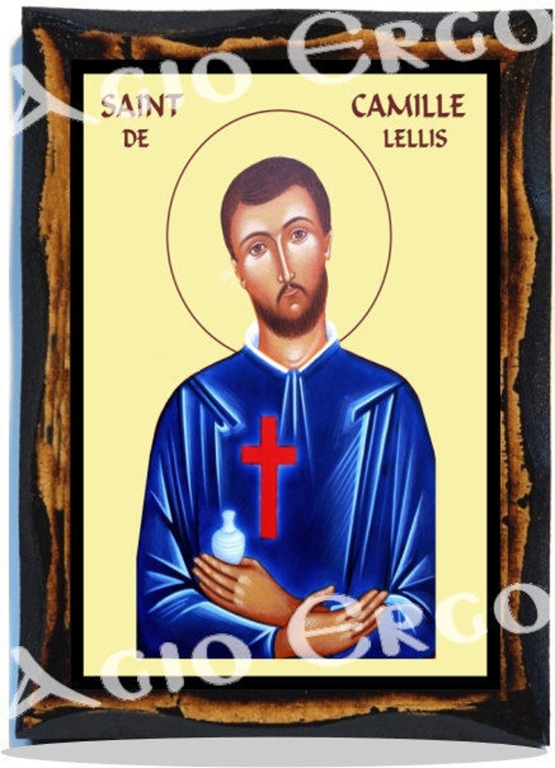 Saint Camillus De Lellis Catholic Icon on Wood Etsy