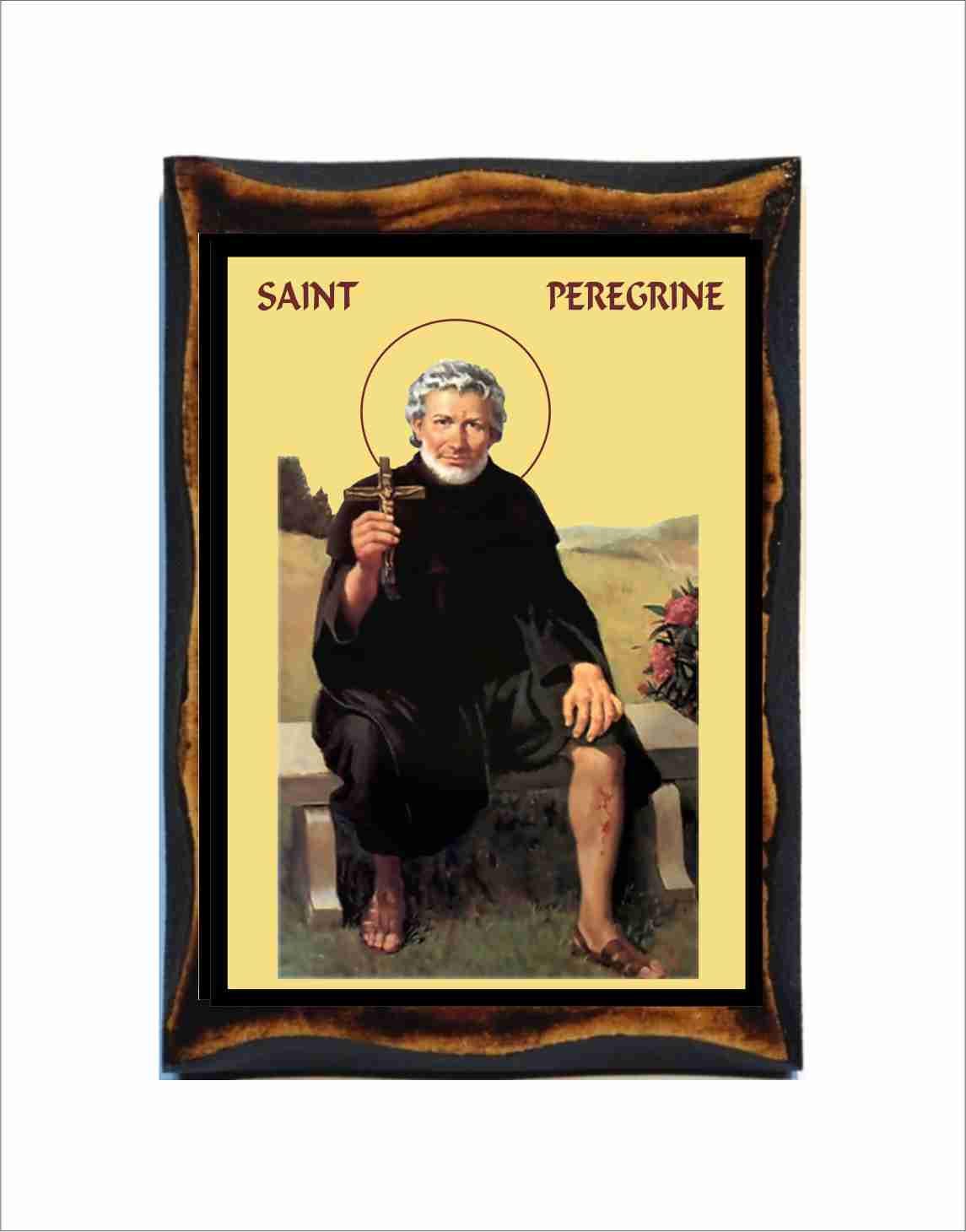 Saint Peregrine Laziosi Christian Roman Catholic Icon on Wood