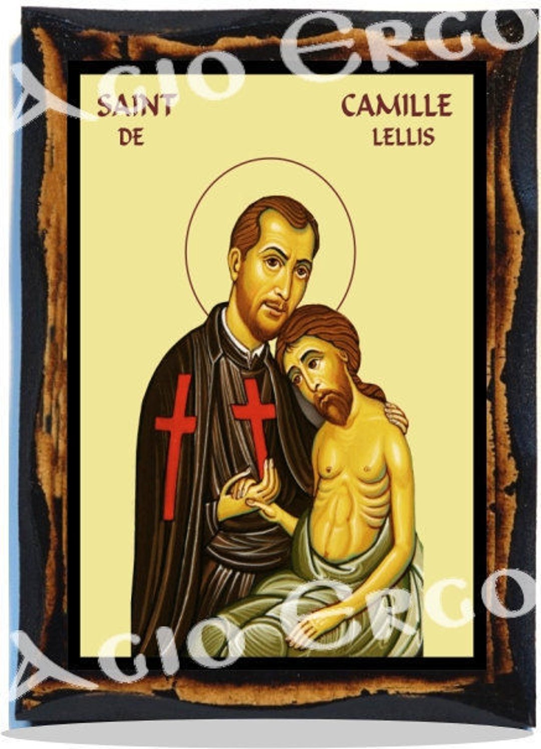 Saint Camillus De Lellis Catholic Icon on Wood Etsy