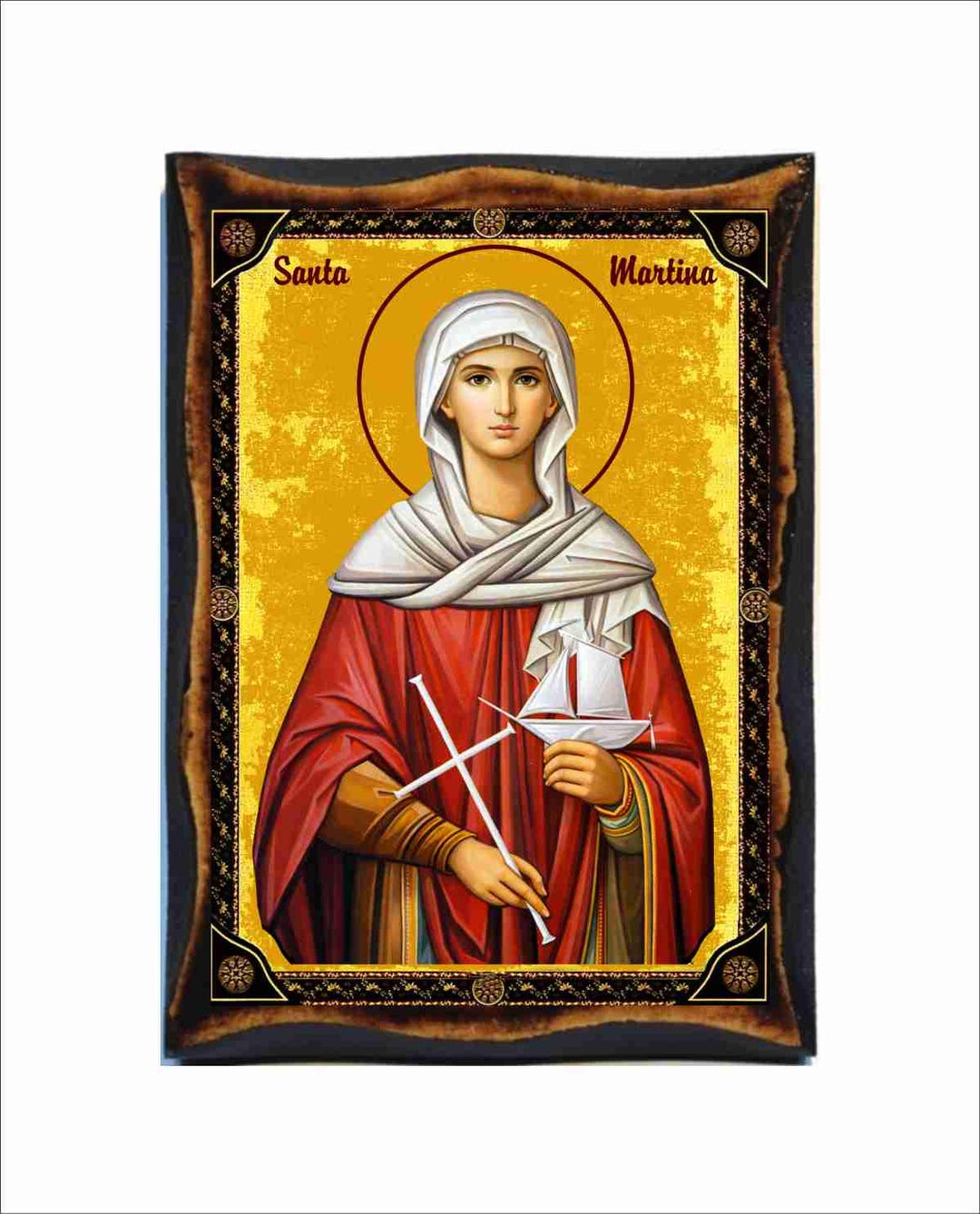 Saint Martina of Rome Icon - Byzantine Art - Catholic Holy Card on ...