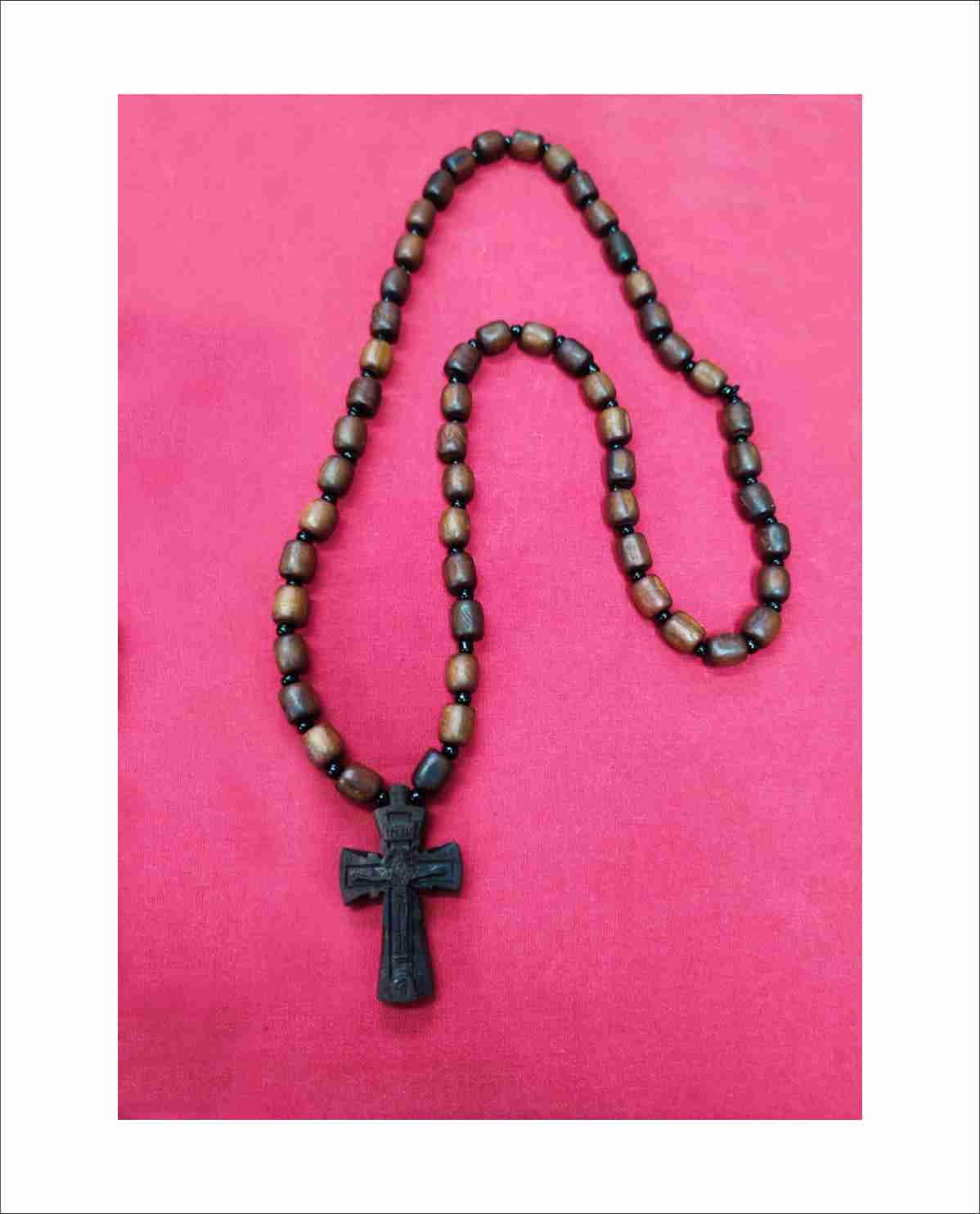 Collier Pendentif Croix En Bois Pour Femme - Élégant, Sculpté Main - Naturel, Léger - Idéal Tenue Décontractée Ou Occasion - 3