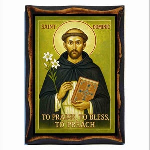 Saint Dominic Icon - Byzantine Art - Catholic Holy Card on Handmade ...