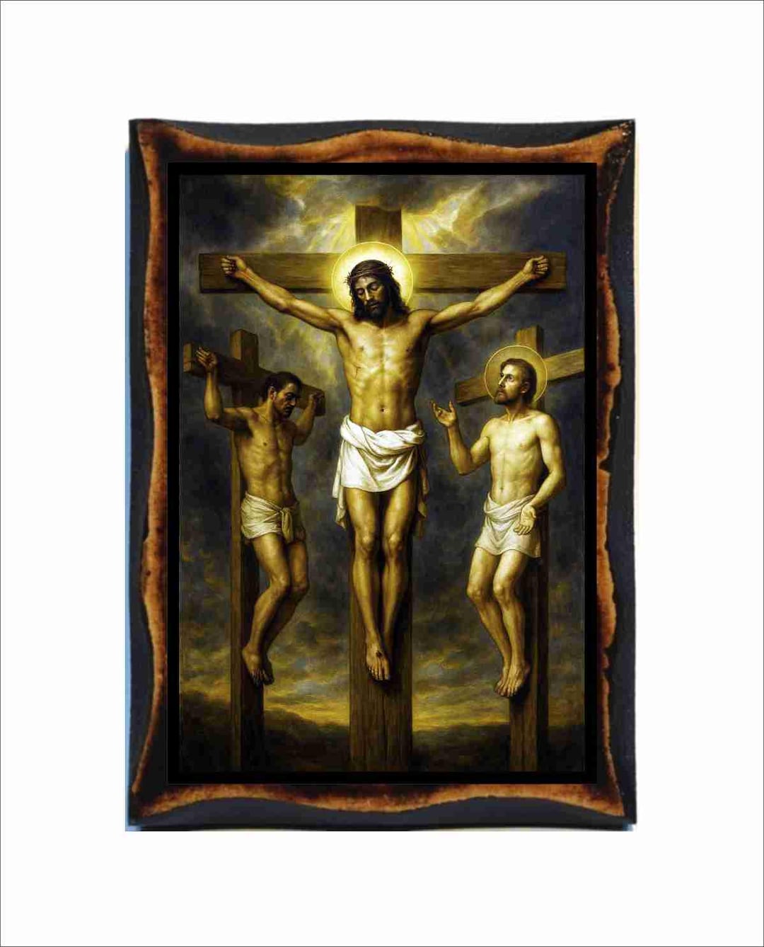 Crucifixion of Jesus Icon - Byzantine Art - Orthodox Catholic Holy
