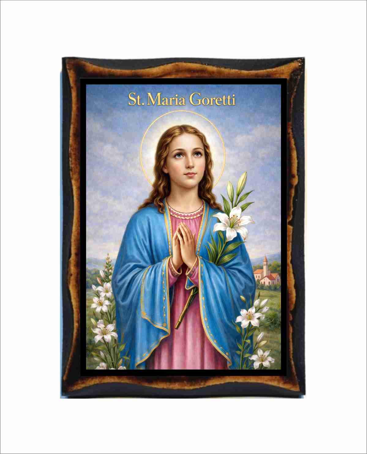 Saint Maria Goretti Icon - Byzantine Art - Catholic Holy Card on ...