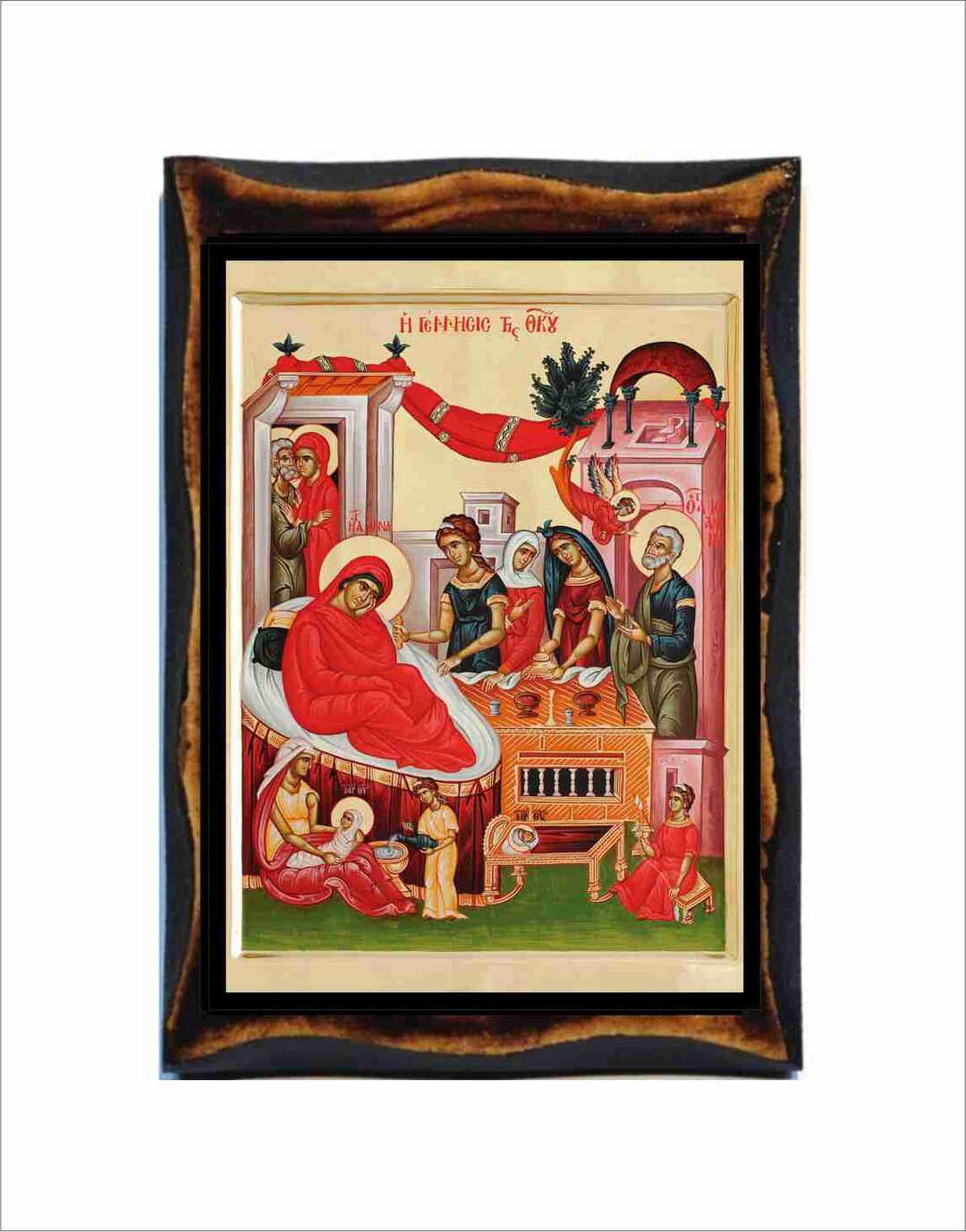 Nativity of Mary Icon - Byzantine Art - Orthodox Catholic Holy Card on ...
