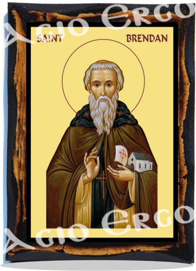 Saint Brendan Orthodox Christian Catholic Icon on Wood Etsy