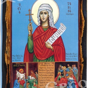 Saint Tavitha the merciful Greek Orthodox Russian Mount Athos Byzantine Christian Catholic Icon