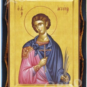 SAINT ASTERIOS Greek Orthodox Byzantine Christian Icon on Wood
