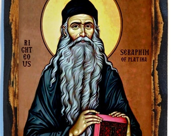 Righteous Seraphim (Rose) of Platina Icon - BlessedMart