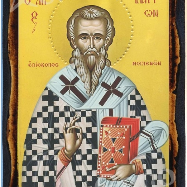 Heilige Hilarion van Gaza Grieks-orthodoxe Russische Berg Athos Byzantijns Christelijk Katholiek Pictogram op Hout