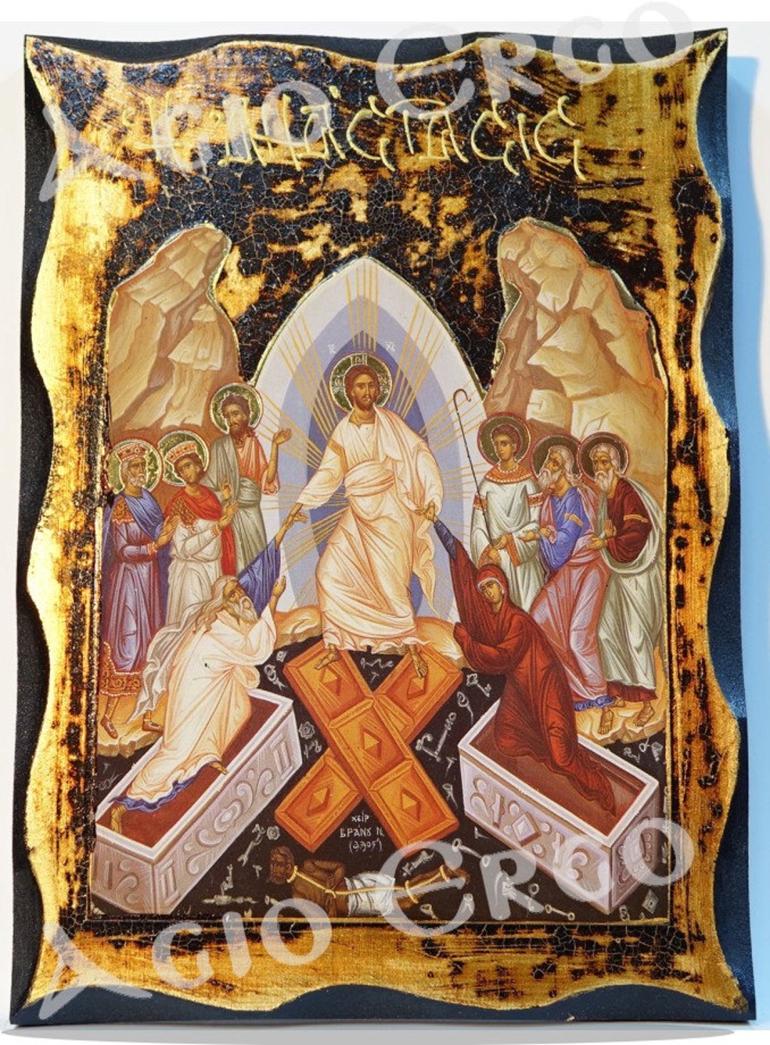 Handmade Resurrection of Jesus Wood Icon With 24K Golden Leaf - Etsy